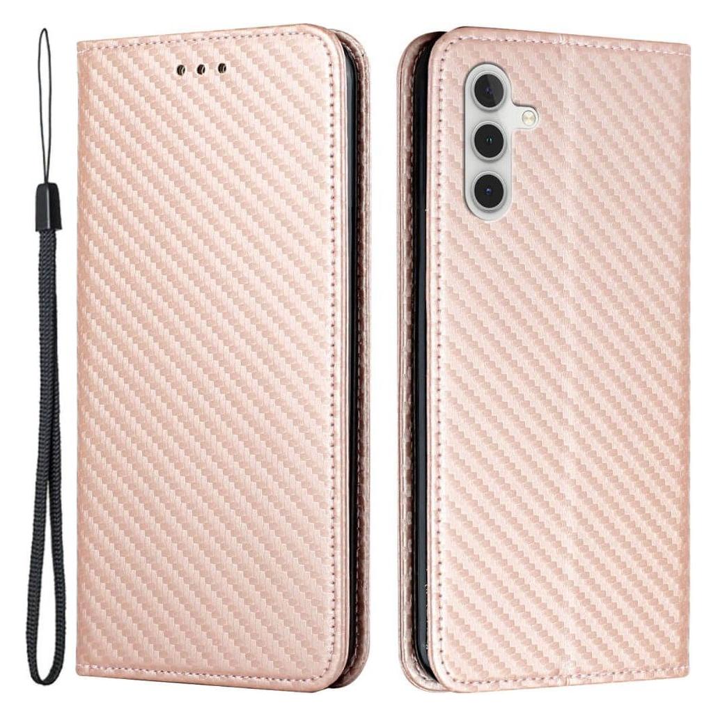 Cover-Discount Galaxy A15 - Carbon Look Flip Case rosa (Samsung Galaxy A15) (660172145C)