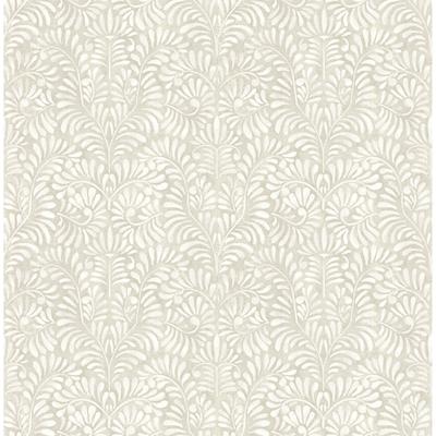 A-Street Prints Elma Taupe Fiddlehead Wallpaper