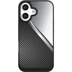 Nivocase Handyhülle für Apple iPhone 16 Hülle NIVOpure Case Schwarz Carbon Metall Stahl (Apple iPhone 16), Smartphone Hülle, Schwarz