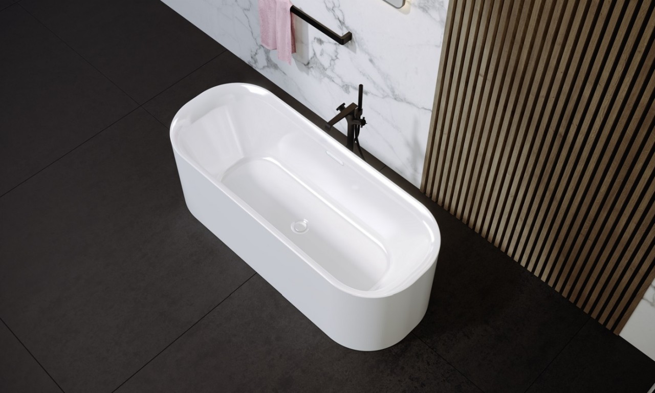 Riho freistehende Badewanne Devotion 180x80 B2W weiß, B096004005 B096004005