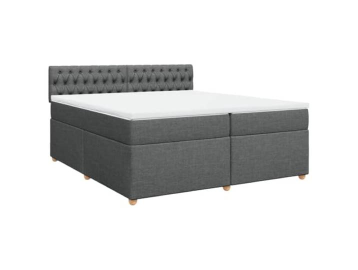 Makastle Boxspringbett mit Matratze Dunkelgrau 200x200 cm Taschenfederkernmatratze