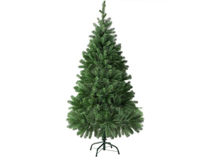 tectake Weihnachtsbaum, inklusive Metallständer mit Kunststoffkappen, grün, Grün, Dreieckig, 140 cm, Dekoration, Weihnachtsdekoration, Christbäume & Zubehör