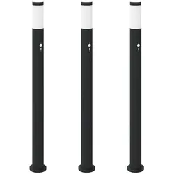 vidaXL Pollerleuchten mit Sensor 3er 110 cm Edelstahl IP44