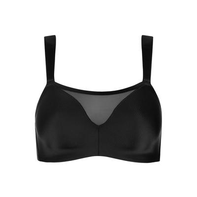 Sport-BH LISCA "Sport BH ohne Bügel Lifestyle", Damen, Gr. 75, Cup F, schwarz, Stoff, Obermaterial: 80% Polyamid PA. 20% Elasthan EL., BHs Sport-BH