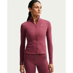 Nike One Fitted DF Damen Reißverschlussjacke Pink Smoke/Weiß - XS