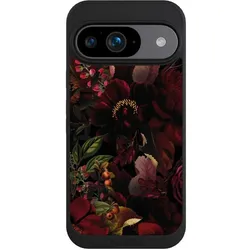 Nivocase Handyhülle für Google Pixel 9 Hülle NIVOpure Case Schwarz Blumen Utart Wiese (Google Pixel 9), Smartphone Hülle, Schwarz