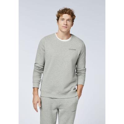 Sweater CHIEMSEE, Herren, Gr. 3XL (64/66), neutral gray melange, 90% Baumwolle, 10% Viskose, unifarben, regular fit normal, Rundhals, abnehmbar Rippbündchen, Sweatshirts Sweater, - in angenehmer Baumwollmisch-Qualität