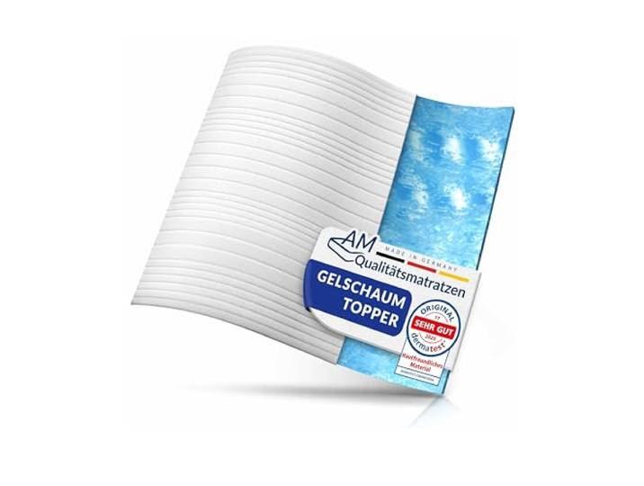 AM Qualitätsmatratzen Gel Topper 200x220 - Made in Germany - Gelschaum Topper 200x220cm mit waschbarem Bezug - Oeko TEX zertifizierter Memory Foam Matratzentopper 200x220 - Matratzenauflage weich