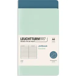 Jottbook A6 Notizbücher liniert, mint und graublau, 80 g/m2