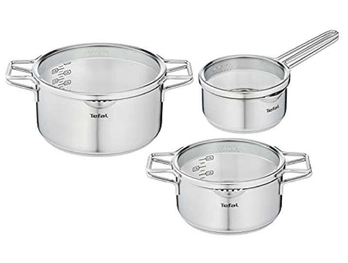 Tefal Nordica 3-delige pannenset, Steelpan 16 cm, Kookpan 20/24 cm H852S325