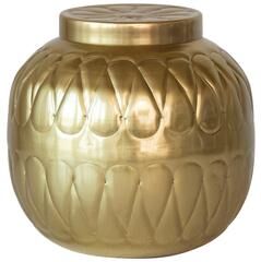 Storied Home "Decorative Embossed Metal Container - 7.8""L x 7.8""W x 7.8""H"
