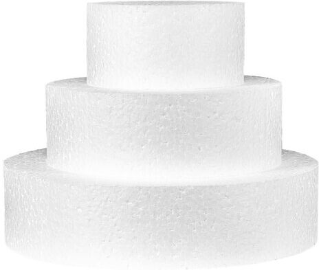 Styropor-Torte dreistöckig, je 5 cm hoch