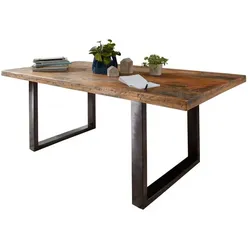 G+K Esstisch Ruston 180 x 90 cm Holz Braun Antik