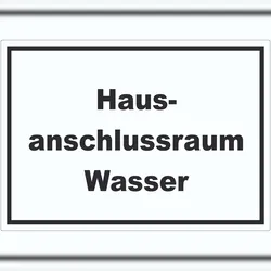 HB-Druck Hausanschlussraum Wasser Aufkleber mit Text HAR waagerecht A6 (105x148mm)