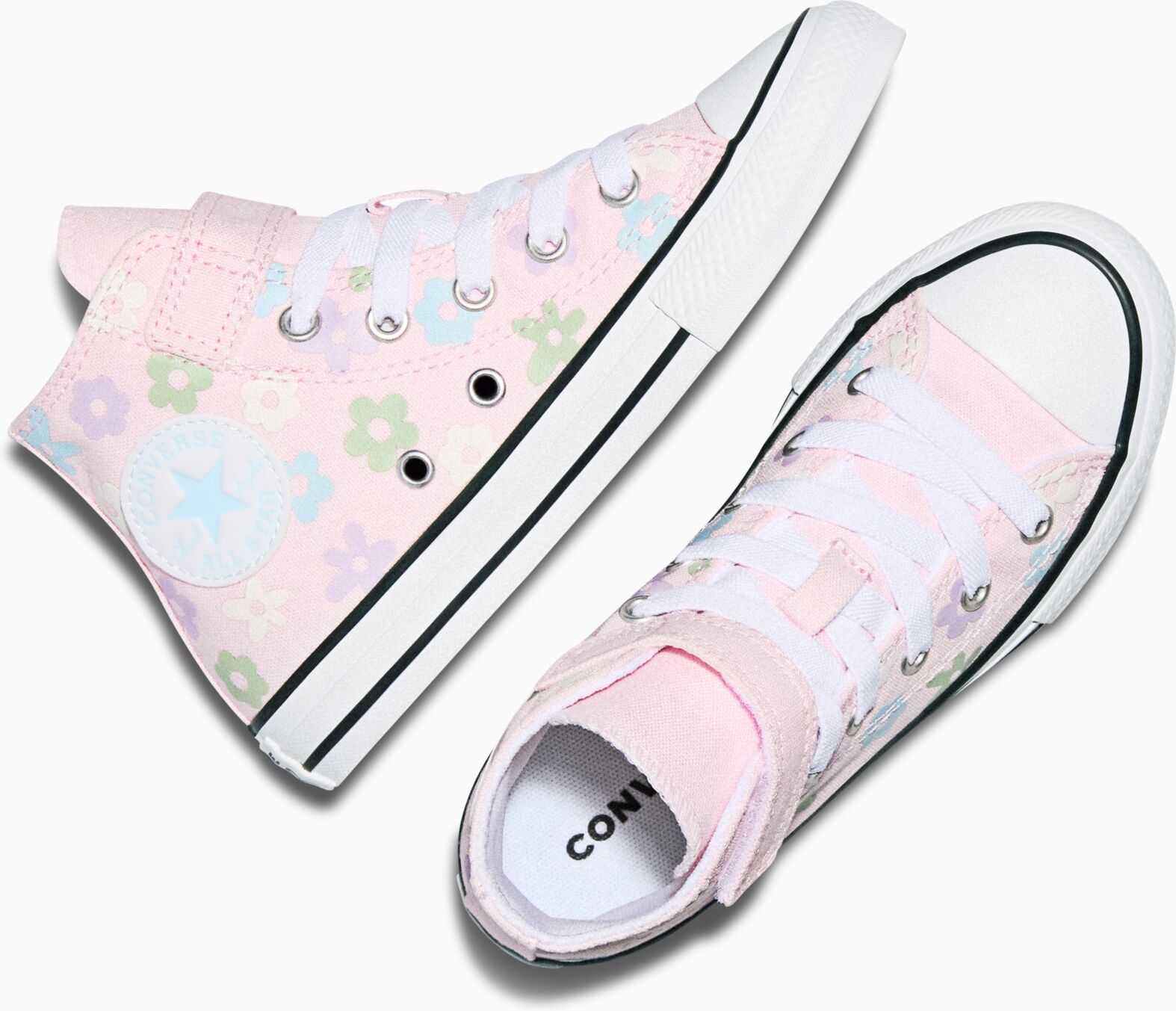 Sneaker CONVERSE "CHUCK TAYLOR ALL STAR EASY-ON BUBBLE FLOWERS", Jungen, Gr. 34, rosa (new found bloom, weiß, clear skies), Textil, Schuhe Sneaker, für sportliche Aktivitäten, sportlicher Stil new found bloom, weiß, clear skies 34
