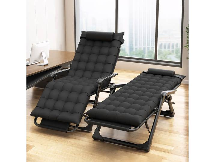 Chaise pliante réglable zéro gravité, avec coussin amovible, chaise longue inclinable, siège 2 en 1 et chaise longue pour l'extérieur
