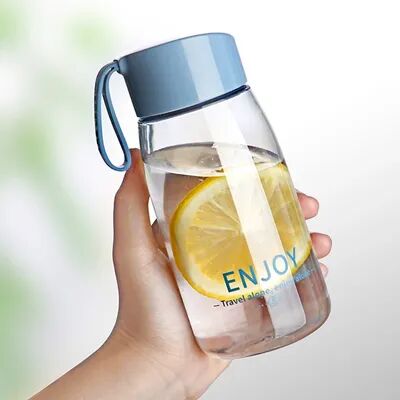 Inspire Daily Merch Portable Plastic Water Bottle Transparent Outdoor Sports Cup Student Bottle blue