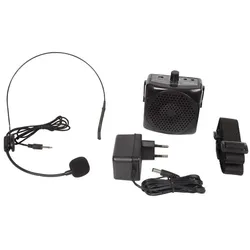 HQ Power Tragbarer Sprachverstärker mit Headset und Tragband, 5 W, Schwarz