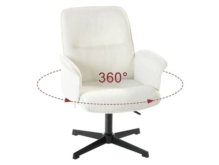 Fauteuil relax pivotant à 360° et réglable – bouclé blanc