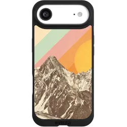 Nivocase Handyhülle für Apple iPhone Air Hülle NIVOpure Case Schwarz Berg Retro Sonnenschein (Apple iPhone Air), Smartphone Hülle, Schwarz