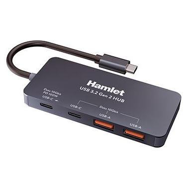 Hamlet XHUB-432C-10G-Y HUB 4 porte 10 Gbps USB-C 3.2 Gen2 - 2 x USB-A 10Gbps + 2 x USB-C 10Gbps + (USB-C, 4 Ports) (XHUB-432C-10G-Y)