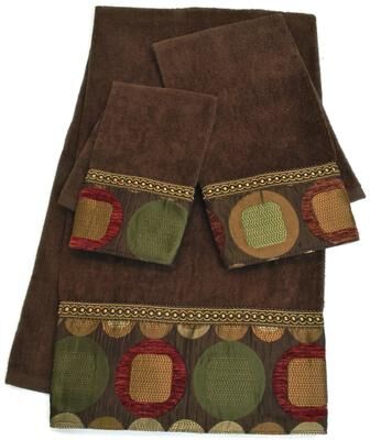 Sherry Kline Metro Brown Embellished 3-piece Towel Set