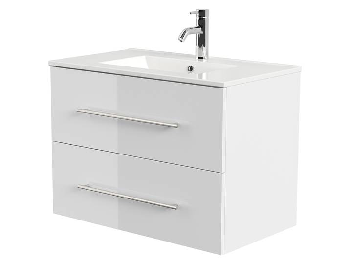 Meuble vasque Homeline 81cm Blanc/Blanc brillant