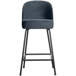 Barhocker Vogue aus Samt, modern gepolstert, Teal Blau, Metallgestell, Sitzhöhe 65 cm