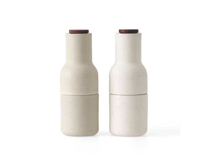 Audo - Bottle Grinder Salz- und Pfeffermühlen Set, Keramik glasiert / sand
