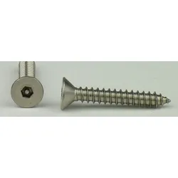 Senkkopf-Sicherheitsschrauben Innensechskant mit PIN 4 Blechschrauben Edelstahl A2 C 6,3x25