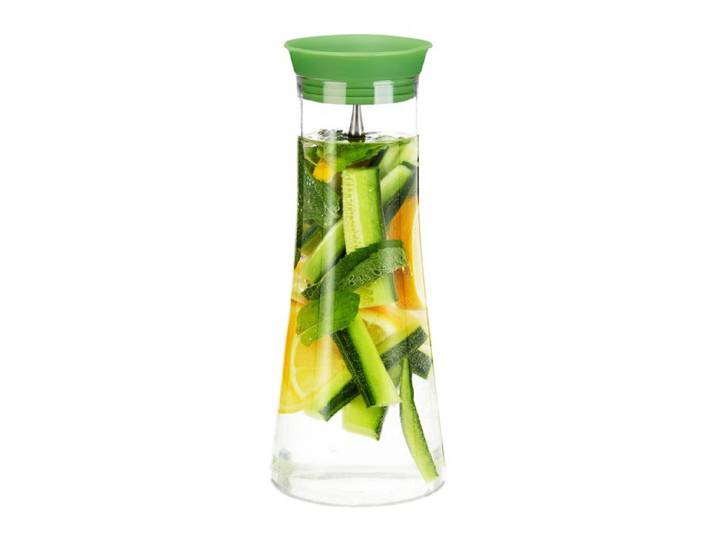 Relaxdays Lot 2 carafes cylindre couvercle 1 L