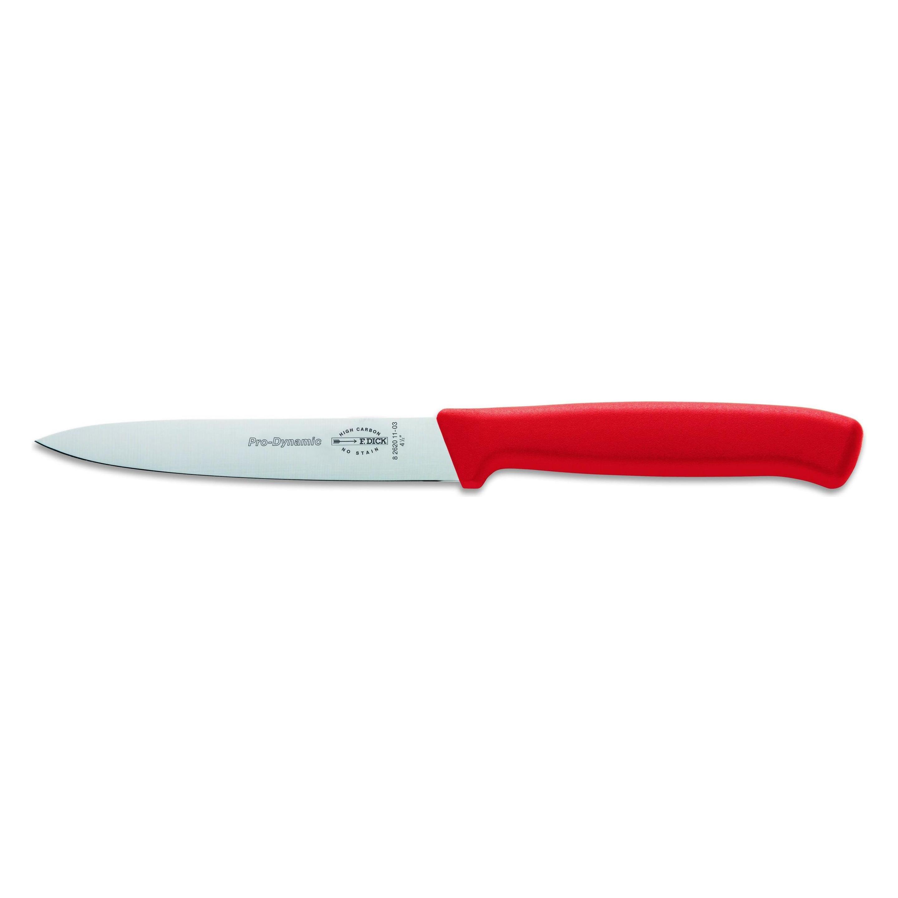 F. Dick ProDynamic Küchenmesser rot 11 cm Kochmesser kleine Schneidaufgaben (11 cm, 1x) (ProDynamic)