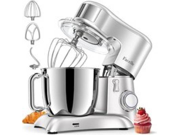 Robot Pâtissier 1300W Bol Inox 6 5L 10 Vitesses Pour Mélanger Fouetter Et Pétrir