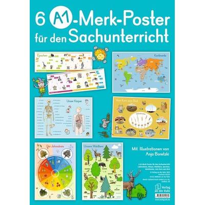 6 A1-Merk-Poster für den Sachunterricht – Jahreskreis, Körper, Waldtiere, Epochen, Kontinente, vom Korn zum Brot, Sonstige von Redaktionsteam Verlag