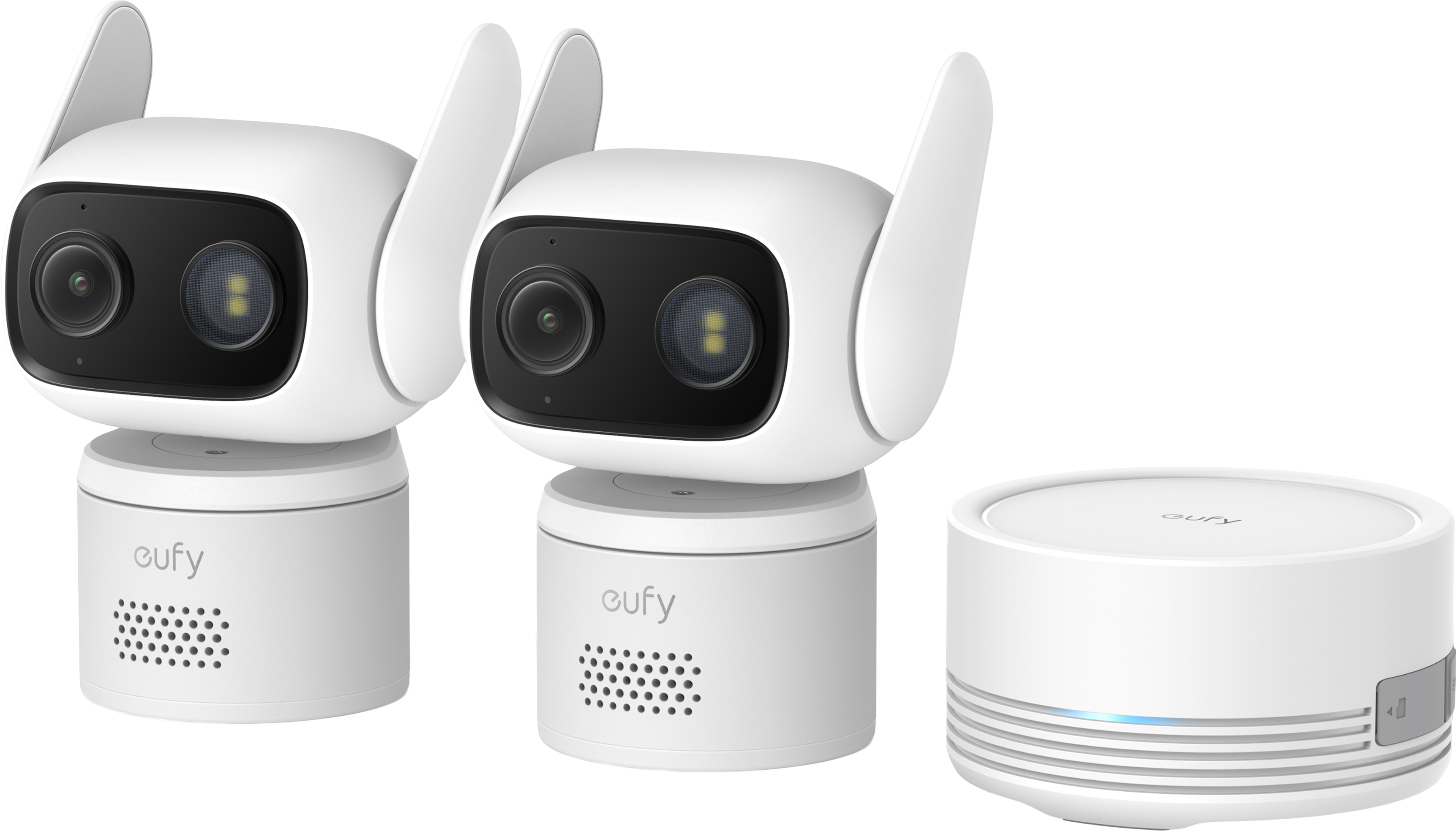 eufy Wired Cam C31 Pan-Tilt Camera 2 Pack with HomeBase Mini (White)