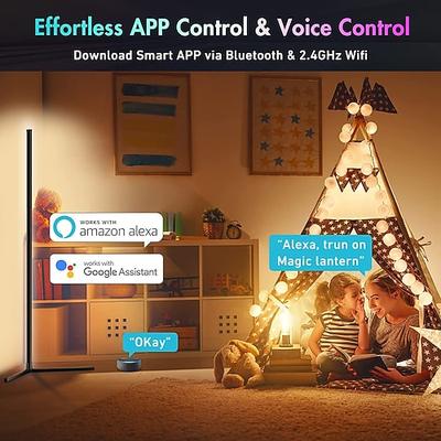 LED-Stehlampe, intelligente Ecklampe, funktioniert mit App-Fernbedienung, Stehlampe für Wohnzimmer, Gaming