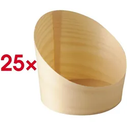 Papstar 25 Holzbecher Ø82 mm für Fingerfood und Snacks beige