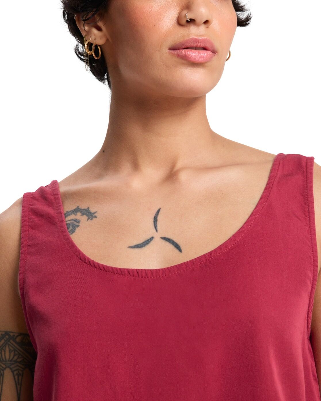 Tanktop QUIKSILVER "Vista", Damen, Gr. M, rot (burnt russet), Obermaterial: 100% Lyocell., Tops Tanktop
