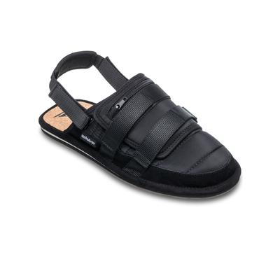 Sandale QUIKSILVER "After Session Mule", Herren, Gr. 11 (44), schwarz, Obermaterial: Textil, Leder, Reißverschluss – Futter: Textil – Laufsohle: Gummi., Schuhe Sandale