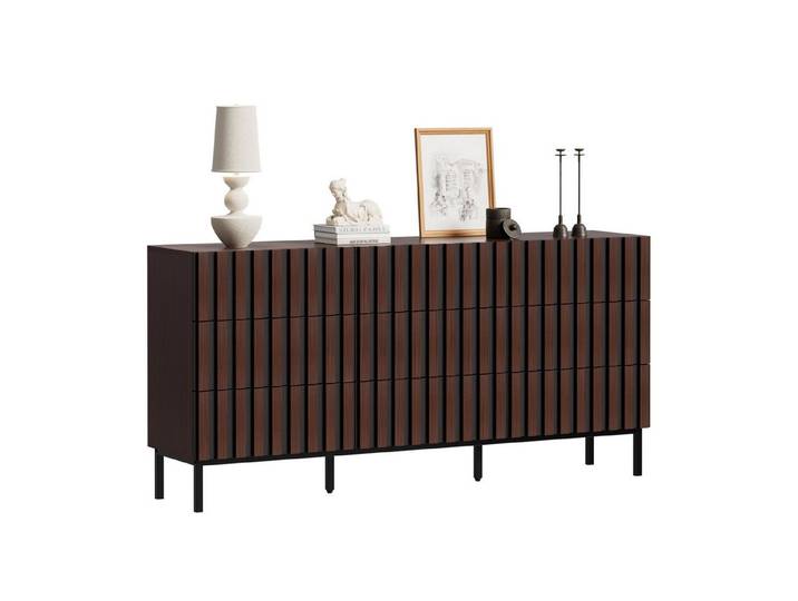 UEV Kommode schmal mit Schubladen, Sideboard für Wohnzimmer Schlafzimmer Flur (Packung, Aufbewahrungsschrank), Kippsicherung, Aufbewahrungskommode, TV Board Schubladenschrank Buffet