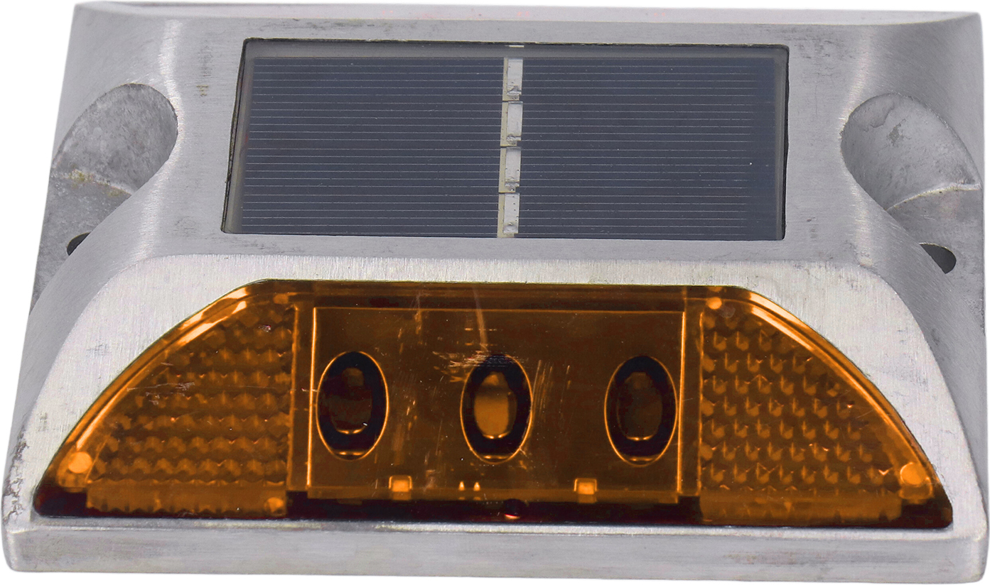Solar Road Stud Light Guss-Aluminium-Legierung für Auffahrt Schritt Gehweg Treppe im Freien IP68 wasserdicht Road Marker gelbes Licht