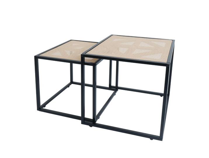 BEISTELLTISCH quadratisch Beige 2er-Set-Set