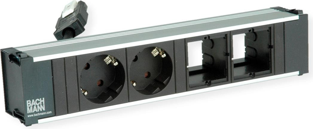 Bachmann CONI stekkerdoos met 2x CEE7/3, 2x CM en GST18 stekker