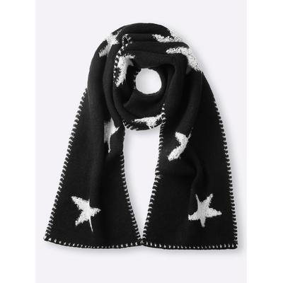 Modeschal HEINE, Damen, schwarz-weiß (schwarz, weiß), Polyester, Modetücher