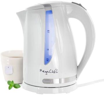 MegaChef 1.7L Rapid Boil Cordless Serving Electric Tea Kettle in White