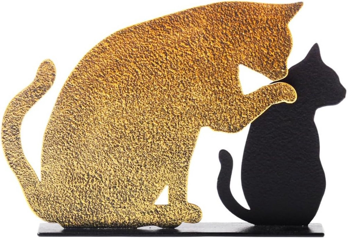 Moderne Metalen Kat Sculptuur voor Binnenhuisdecoratie