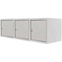 Proregal Mega Deal | 3x Schließfachwürfel Blocky mit Zylinderschloss + 2 Schlüssel | HxBxT 40x40x40cm | Lichtgrau
