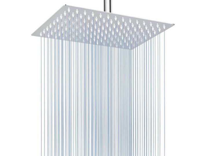 Regenbrause 30 cm Edelstahl Chrom, Silberfarben, Metall, 20x1x30 cm, Badezimmer, Baden & Duschen, Duschköpfe & Duschschläuche