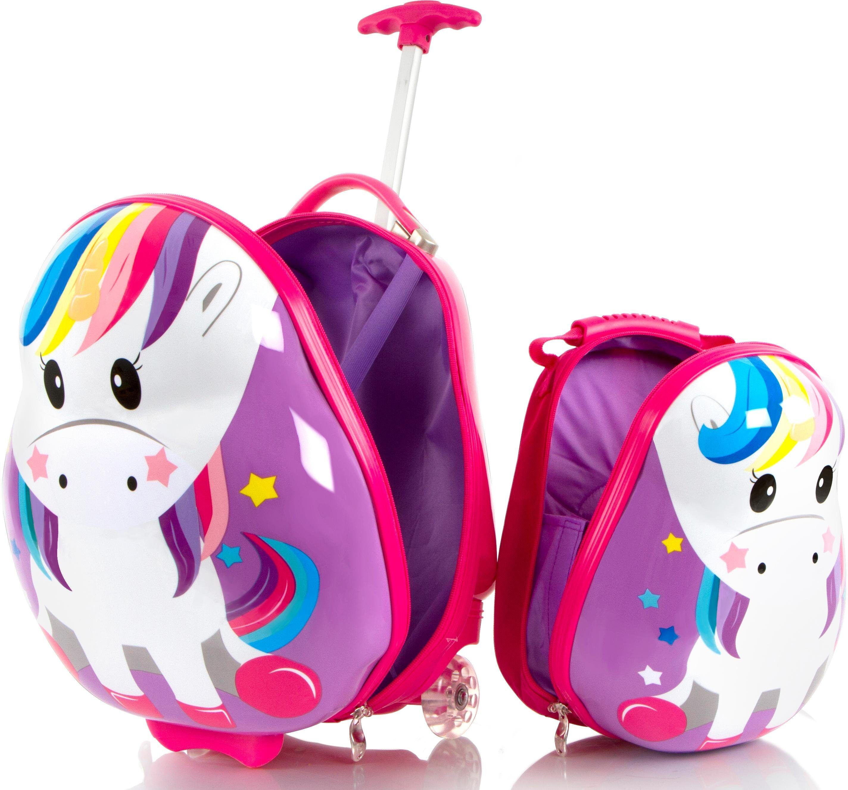 Kinderkoffer HEYS "Travel Tots, 46 cm, Einhorn", Kinder, Gr. B/H/T: 34cm x 46cm x 23cm 14 l, blau (einhorn), ABS, Polycarbonat, festlich, Koffer Kinderkoffer, Heys Kindertrolley Kinder Reisegepäck einhorn B/H/T: 34cm x 46cm x 23cm 14 l