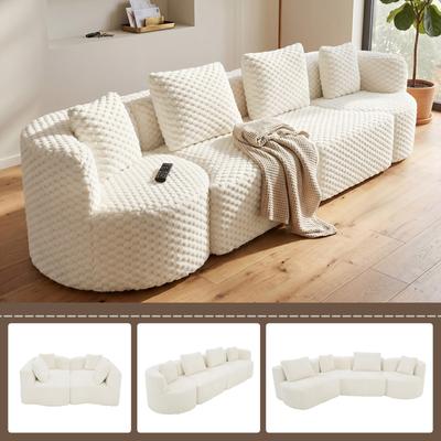 Loedds Polyester Modular Sectional Sofa with Deep Seats